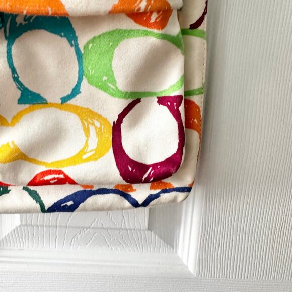 Coach Signature Multicolored Rainbow Scribble Cargo Double Pocket Crossbody Bag - Picture 5 of 12